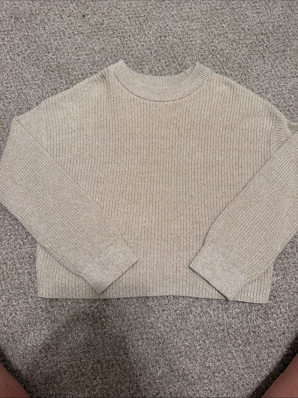 H&M Neutral Cream Knit Crew Sweater